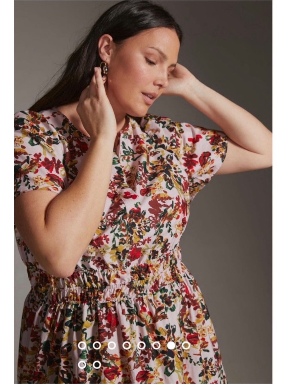 Anthropologie Somerset Floral Pink Maxi Dress Smocked Cotton Size Small NWT - Picture 5 of 14